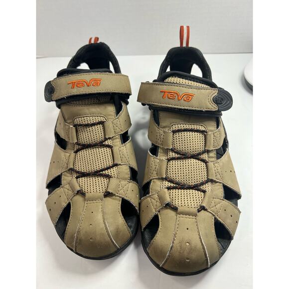 Teva Men’s Flintwood Flat Water Sandals Brown Sport Outdoor Hiking Shoes Sz 9 - Picture 2 of 9